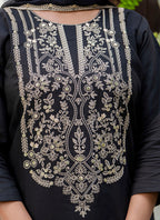 Vellora Silk Blend Black Party Wear Embroidery Work Readymade Salwar Suit - Distacart