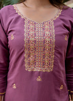 Vellora Silk Blend Lavender Occasional Wear Embroidery Work Readymade Salwar Suit - Distacart