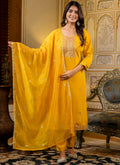 Vellora Silk Blend Mustard Occasional Wear Embroidery Work Readymade Salwar Suit - Distacart