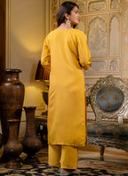 Vellora Silk Blend Yellow Casual Wear Embroidery Work Readymade Salwar Suit - Distacart