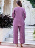 Vellora Silk Blend Lavender Casual Wear Hand Work Readymade Salwar Suit - Distacart