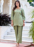 Vellora Silk Blend Pista Casual Wear Hand Work Readymade Salwar Suit - Distacart