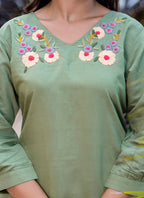 Vellora Silk Blend Pista Casual Wear Hand Work Readymade Salwar Suit - Distacart