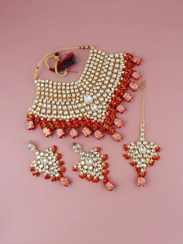 Tehzeeb Creations Kundan Bridal Set for Women & Girls