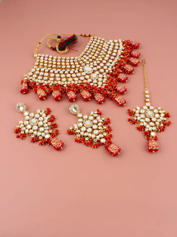 Tehzeeb Creations Kundan Bridal Set for Women & Girls