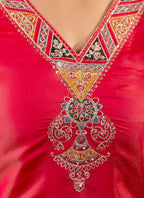 Vellora Shimmer Silk Rani Casual Wear Embroidery Work Readymade Kurti - Distacart