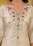 Vellora Silk Blend Cream Occasional Wear Embroidery Work Readymade Salwar Suit - Distacart