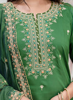 Vellora Silk Blend Green Occasional Wear Embroidery Work Readymade Salwar Suit - Distacart