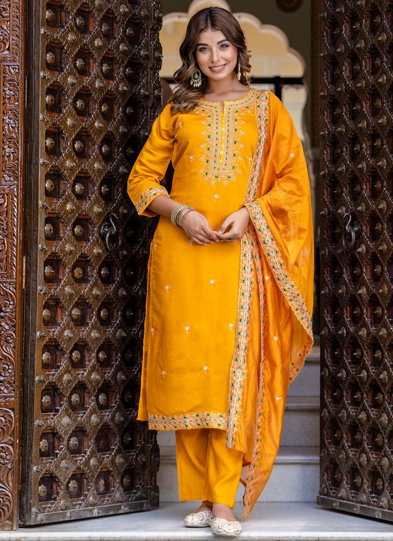 Vellora Silk Blend Baby Pink Occasional Wear Embroidery Work Readymade Salwar Suit - Distacart