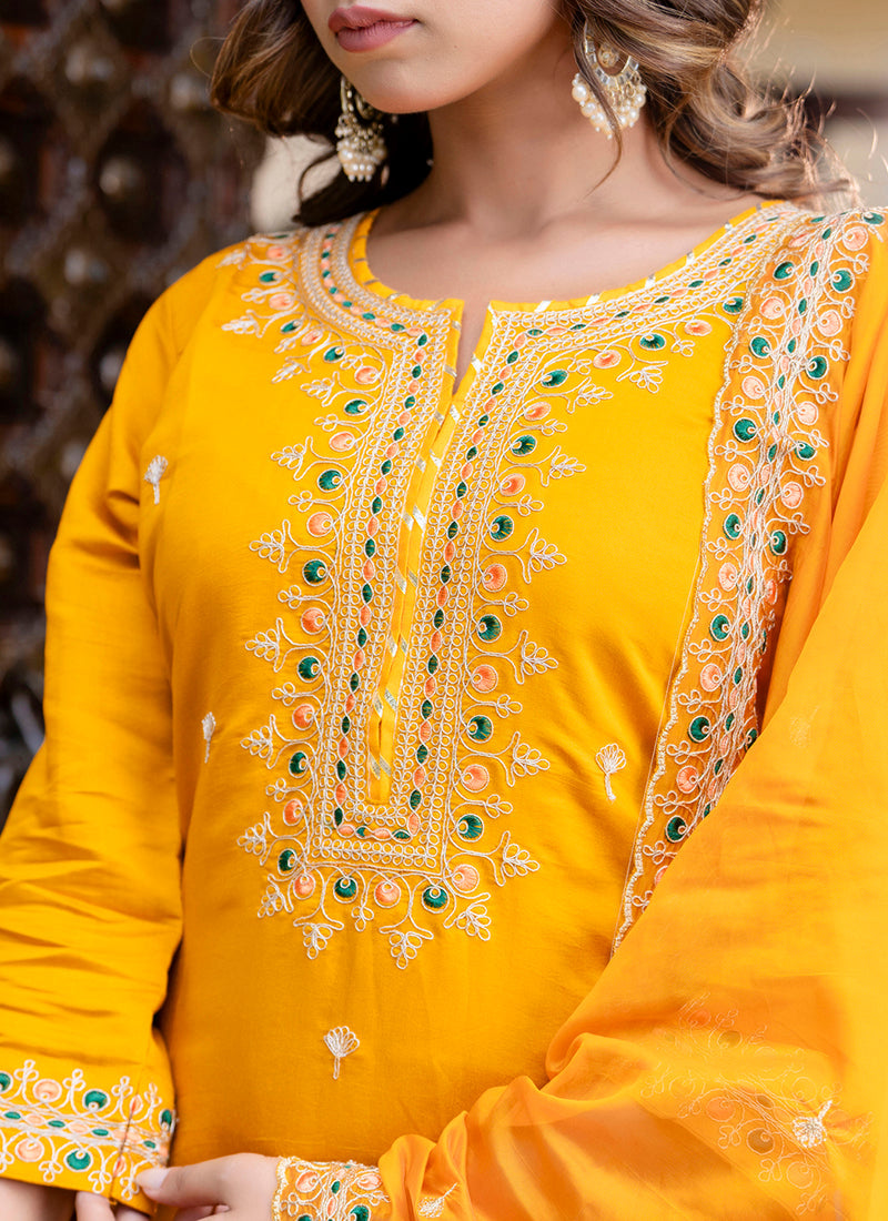 Vellora Silk Blend Baby Pink Occasional Wear Embroidery Work Readymade Salwar Suit - Distacart