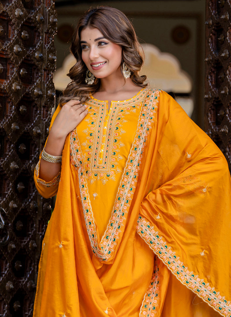 Vellora Silk Blend Baby Pink Occasional Wear Embroidery Work Readymade Salwar Suit - Distacart