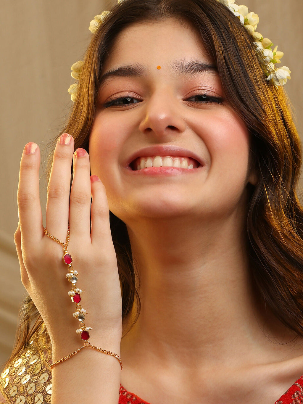 Ruby Raang Laal Noor Haath Phool - Distacart