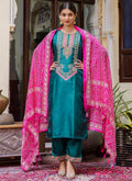 Vellora Silk Blend Rama Ocassional Wear Embroidery Work Readymade Salwar Suit - Distacart