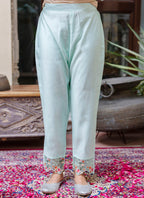 Vellora Viscose Roman Silk Sea Green Casual Wear Embroidery Work Readymade Salwar Suit - Distacart
