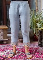 Vellora Viscose Roman Silk Powder Blue Casual Wear Embroidery Work Readymade Salwar Suit - Distacart