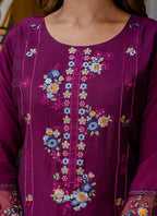 Vellora Viscose Roman Silk Wine Festival Wear Embroidery Work Readymade Salwar Suit - Distacart
