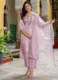 Vellora Silk Blend Baby Pink Casual Wear Embroidery Work Readymade Salwar Suit - Distacart