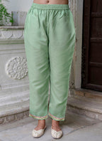 Vellora Silk Blend Light Green Casual Wear Embroidery Work Readymade Salwar Suit - Distacart