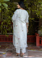 Vellora Silk Blend White Casual Wear Embroidery Work Readymade Salwar Suit - Distacart