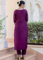 Vellora Silk Blend Magneta Casual Wear Embroidery Work Readymade Salwar Suit - Distacart