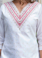 Vellora Chanderi Silk White Casual Wear Embroidery Work Readymade Salwar Suit - Distacart