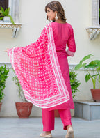 Vellora Silk Blend Pink Casual Wear Embroidery Work Readymade Salwar Suit - Distacart