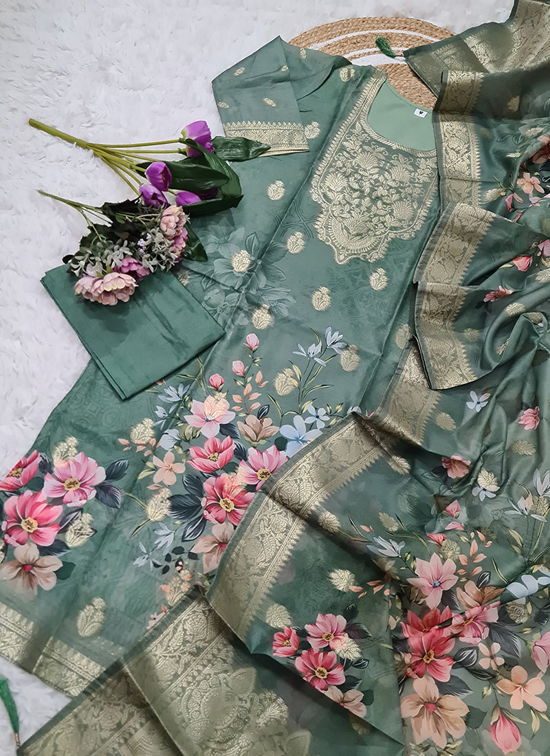 Vellora Viscose Green Festival Wear Digital Print Work Readymade Salwar Suit - Distacart