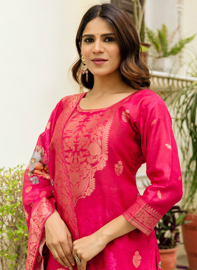 Vellora Viscose Hot Pink Festival Wear Digital Print Work Readymade Salwar Suit - Distacart