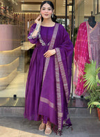 Vellora Viscose Purple Festival Wear Embroidered Work Readymade Salwar Suit - Distacart