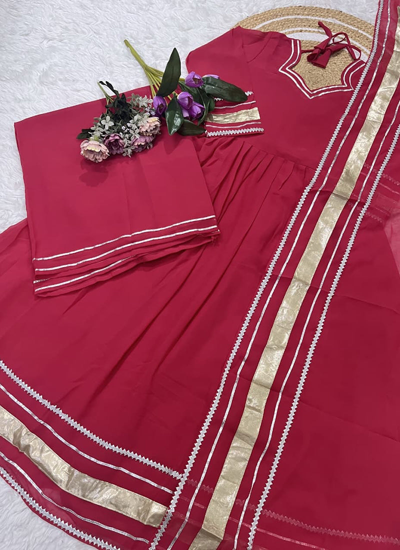 Vellora Georgette Pink Festival Wear Embroidered Work Readymade Gown - Distacart
