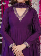 Vellora Viscose Wine Festival Wear Embroidered Work Readymade Salwar Suit - Distacart