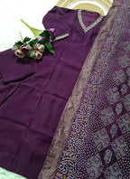 Vellora Viscose Wine Festival Wear Embroidered Work Readymade Salwar Suit - Distacart
