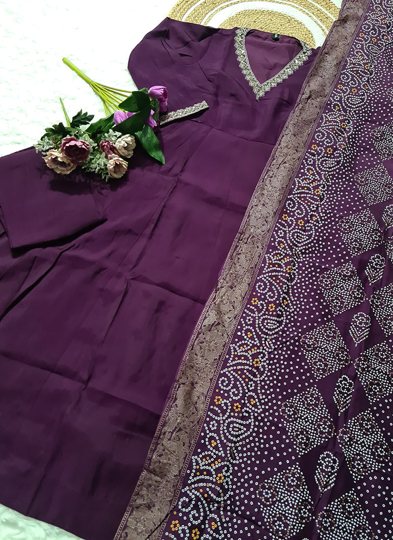 Vellora Viscose Wine Festival Wear Embroidered Work Readymade Salwar Suit - Distacart