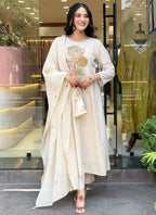 Vellora Viscose Off White Daily Wear Embroidered Work Readymade Salwar Suit - Distacart