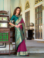 Anaita Wine Soft Silk Zari Weaving Saree With Blouse Piece - Distacart