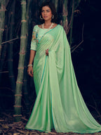 Stylee Lifestyle Green Art Silk Woven Saree - Distacart