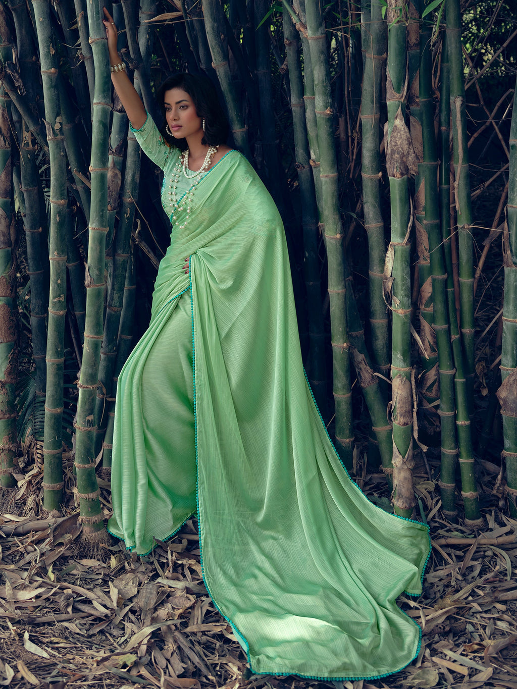 Stylee Lifestyle Green Art Silk Woven Saree - Distacart