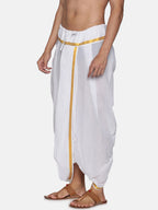 Sethukrishna Men Pack Of 2 White Solid Cotton Readymade Dhoti Pants - Distacart