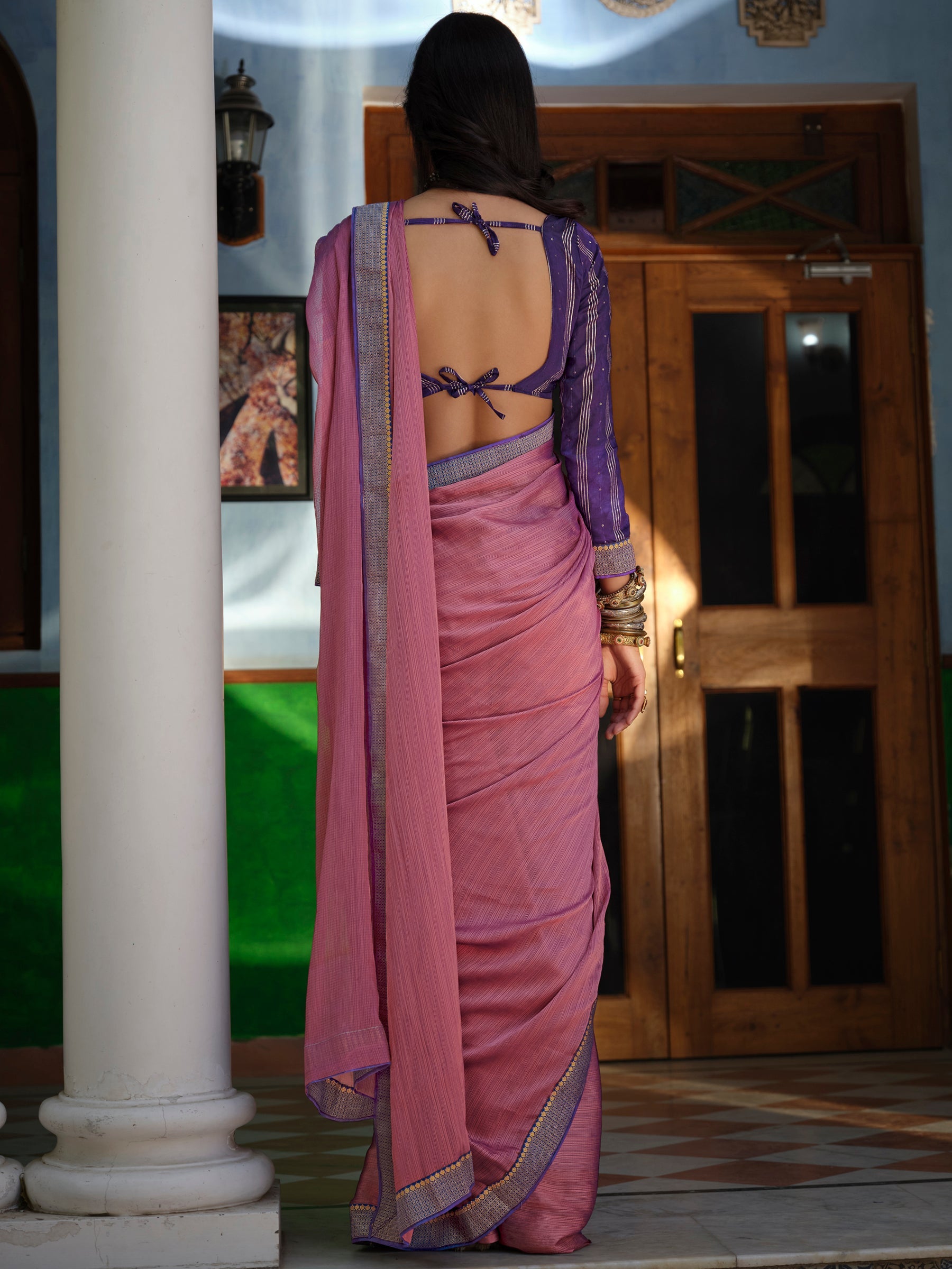Stylee Lifestyle Magenta Art Silk Woven Saree - Distacart
