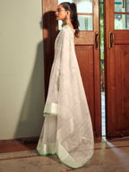 Stylee Lifestyle Cream Organza Woven Saree - Distacart