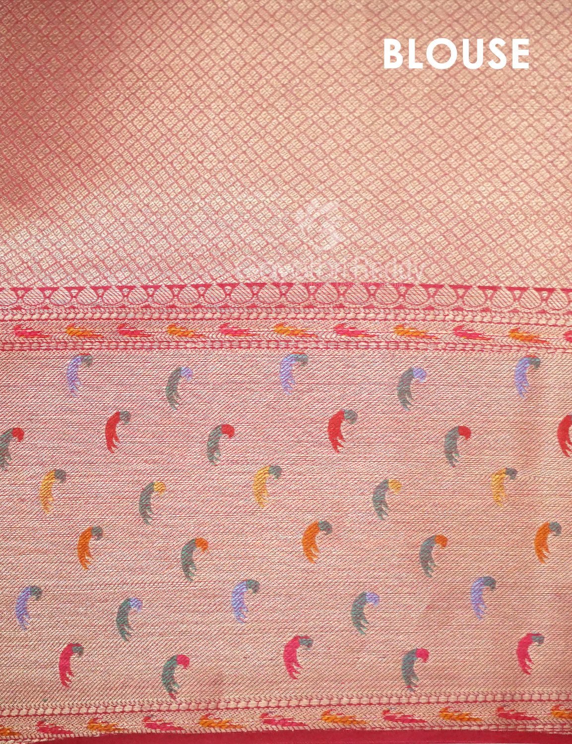 Shades of Red Colour Floral Design Banaras Semi Silk Saree By Gayathri Reddy Designer Studio