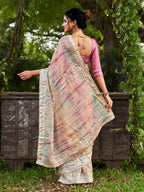 Tikhi Imli Peach Tie and Dye Gotta Patti Organza Saree - Distacart