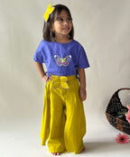 ArthLife Mustard Purple Butterfly Embroidered Co-Ord Set