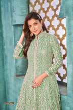 Anaita Light Green Embroidered Net Anarkali Suit - Distacart