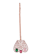 Saraf RS Jewellery Rose Gold-Plated White & Green AD-Studded Jewellery Set - Distacart