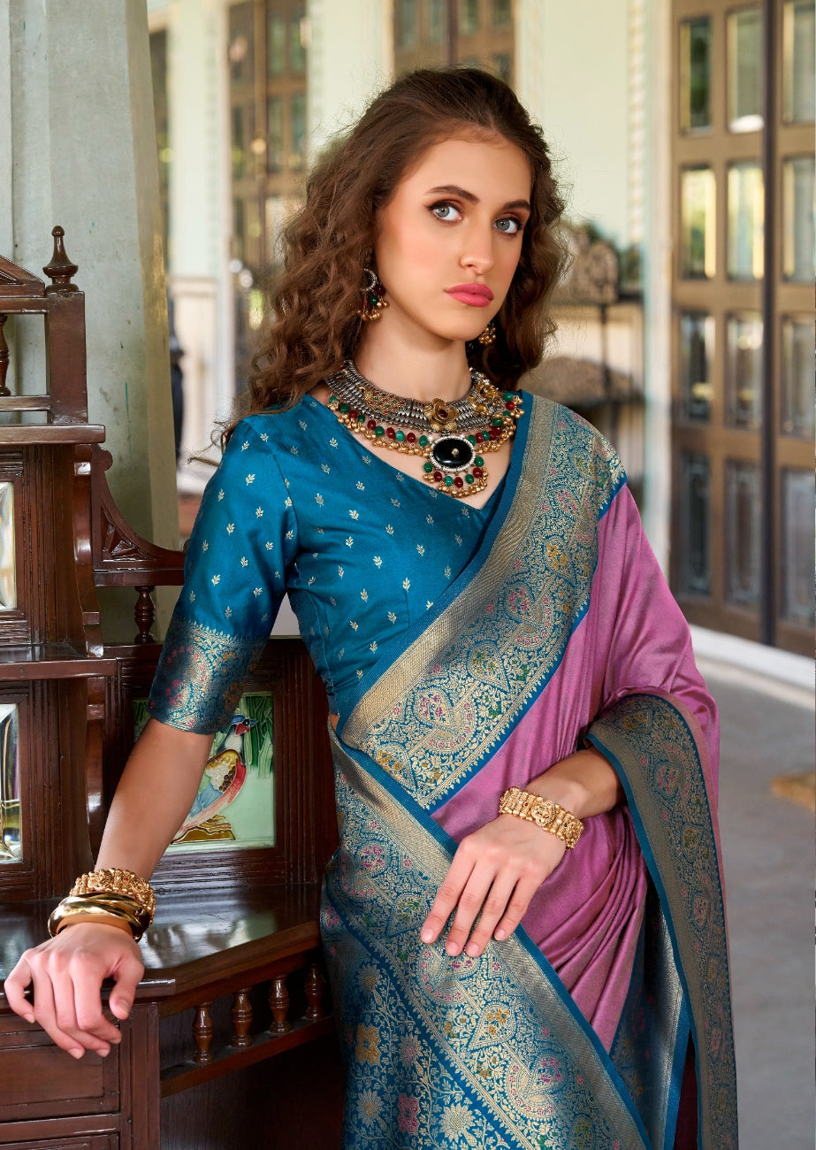 Anaita Pink Soft Silk Zari Weaving Saree With Blouse Piece - Distacart