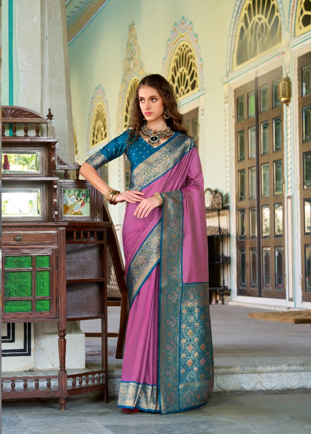 Anaita Pink Soft Silk Zari Weaving Saree With Blouse Piece - Distacart