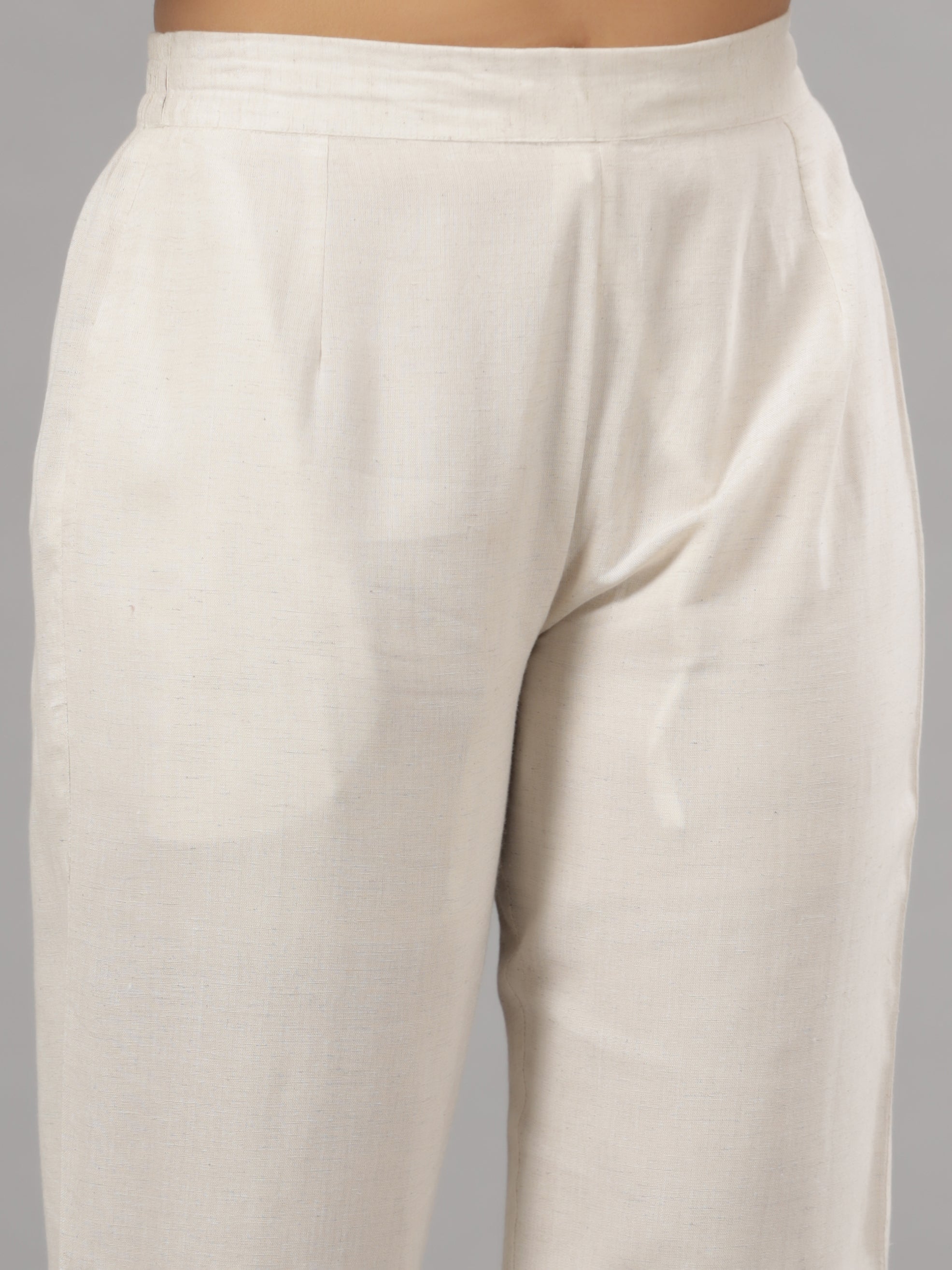 Juniper Woemen Natural Rayon Flex Solid Pants