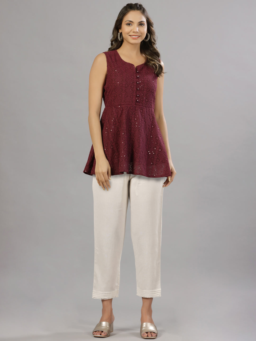 Juniper Women Natural Liva Rayon Solid Pants - Distacart