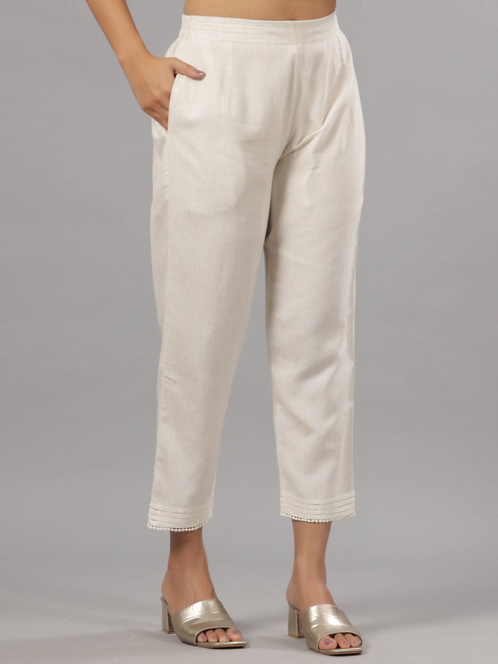 Juniper Women Natural Liva Rayon Solid Pants - Distacart